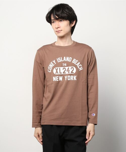 Champion(チャンピオン)の「チャンピオン LONG SLEEVE T-SHIRT_(Tシャツ/カットソー・メンズ・ネイビー/ブラウン/ブラック・LL/M/L)」の2枚目の写真
