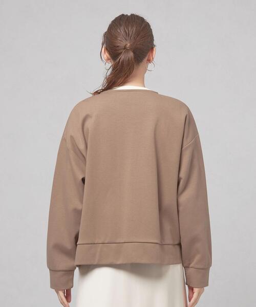 closet story（クローゼットストーリー）の「【WEB限定】＜closet story＞オーバー ジップ アウター/カーディガン -ウォッシャブル-（カーディガン/ボレロ・レディース・ベージュ/ダークグレー・FREE）」の14枚目の写真