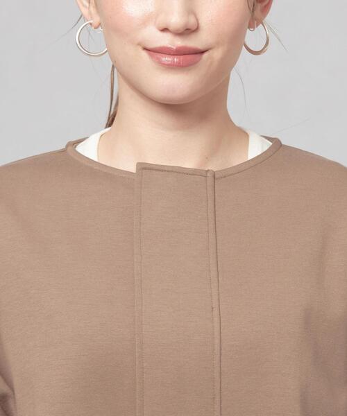 closet story（クローゼットストーリー）の「【WEB限定】＜closet story＞オーバー ジップ アウター/カーディガン -ウォッシャブル-（カーディガン/ボレロ・レディース・ベージュ/ダークグレー・FREE）」の5枚目の写真