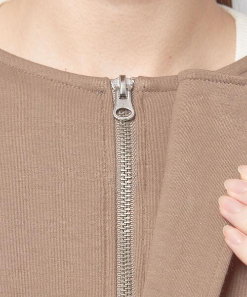 closet story（クローゼットストーリー）の「【WEB限定】＜closet story＞オーバー ジップ アウター/カーディガン -ウォッシャブル-（カーディガン/ボレロ・レディース・ベージュ/ダークグレー・FREE）」の12枚目の写真