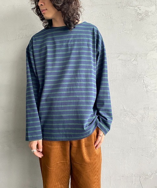 JEANS FACTORY Clothes（ジーンズファクトリークローズ）の「[Jeans Factory Clothes/ジーンズファクトリークローズ] ヘビーウェイト ビッグボーダーバスクシャツ（Tシャツ/カットソー・レディース・ホワイト×ブラック/ホワイト×ネイビー/チャコールグレー×ブラック/ネイビー系・S/M/L）」の11枚目の写真