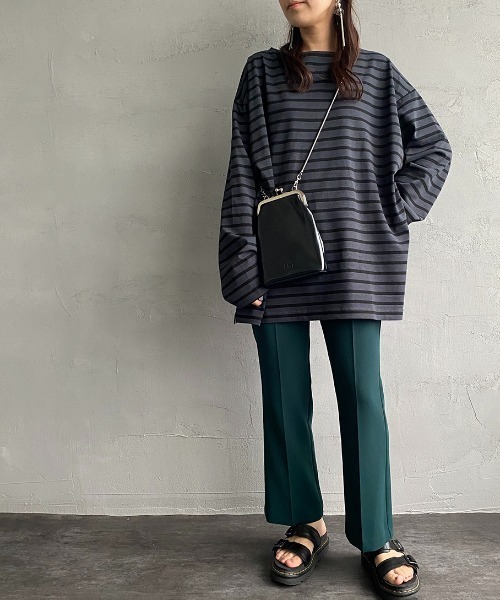 JEANS FACTORY Clothes（ジーンズファクトリークローズ）の「[Jeans Factory Clothes/ジーンズファクトリークローズ] ヘビーウェイト ビッグボーダーバスクシャツ（Tシャツ/カットソー・レディース・ホワイト×ブラック/ホワイト×ネイビー/チャコールグレー×ブラック/ネイビー系・S/M/L）」の17枚目の写真