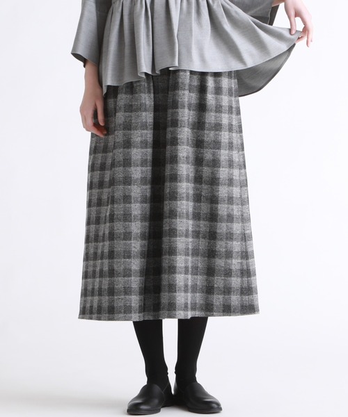 Pao de lo（パオデロ）の「コットンチェックスカート（スカート・レディース・ブラック系その他/ブラウン系その他2・9号/7号）」の2枚目の写真