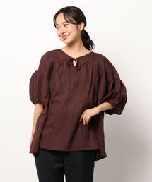 Samansa Mos2 | バルーン袖ドビー前後着ブラウス(シャツ/ブラウス)