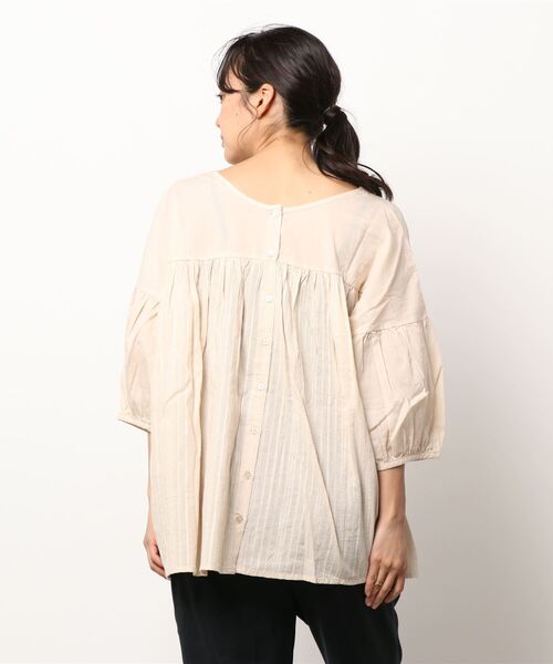 Samansa Mos2(サマンサ モスモス)の「バルーン袖ドビー前後着ブラウス(シャツ/ブラウス・レディース・チャコール/ブラウン/ベージュ/ブルー・フリ-)」の8枚目の写真