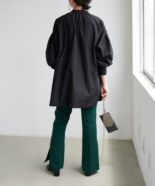 DISCOAT（ディスコート）の「キルト刺繍ビックシャツ（シャツ/ブラウス・レディース・ブラック/ベージュ/オフホワイト・FREE）」の15枚目の写真