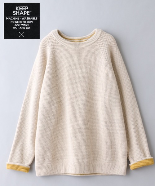 CIAOPANIC TYPY（チャオパニックティピー）の「キープシェイプワッフル プルオーバー（ニット/セーター・メンズ・ブラック/レッド/グリーン/ホワイト系その他・S/M/L）」の2枚目の写真