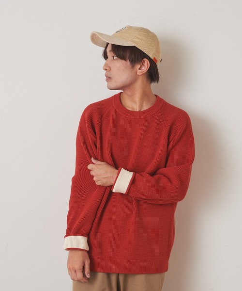 CIAOPANIC TYPY（チャオパニックティピー）の「キープシェイプワッフル プルオーバー（ニット/セーター・メンズ・ブラック/レッド/グリーン/ホワイト系その他・S/M/L）」の22枚目の写真