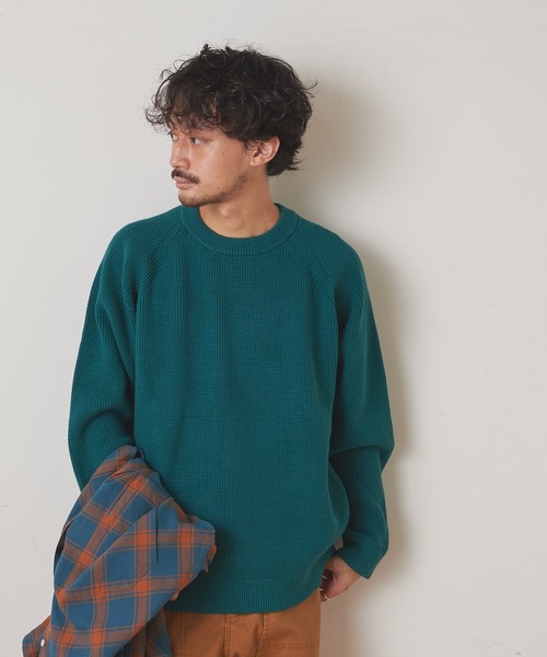 CIAOPANIC TYPY（チャオパニックティピー）の「キープシェイプワッフル プルオーバー（ニット/セーター・メンズ・ブラック/レッド/グリーン/ホワイト系その他・S/M/L）」の7枚目の写真