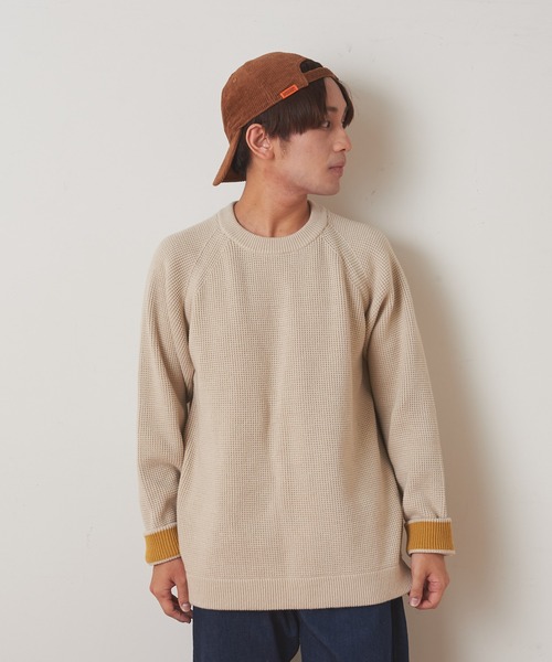 CIAOPANIC TYPY（チャオパニックティピー）の「キープシェイプワッフル プルオーバー（ニット/セーター・メンズ・ブラック/レッド/グリーン/ホワイト系その他・S/M/L）」の10枚目の写真