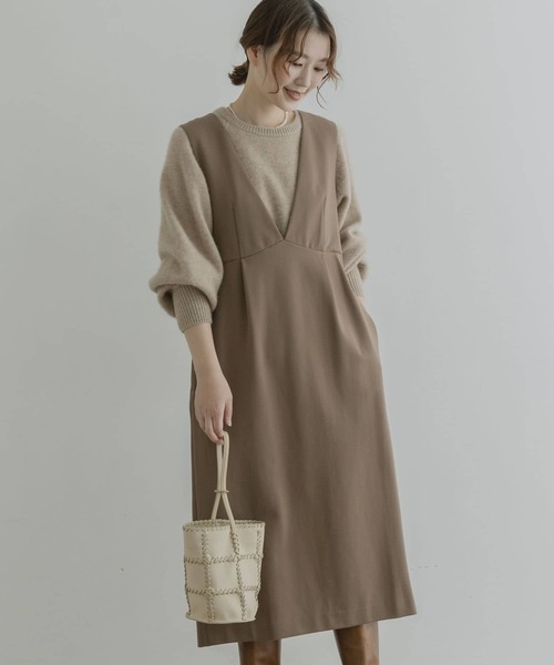 F by ROSSO（エフバイロッソ）の「F by ROSSO　ポンチジャンパースカート（ワンピース・レディース・ブラック/ダークブラウン/モカ・36/38）」の11枚目の写真