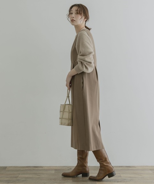 F by ROSSO（エフバイロッソ）の「F by ROSSO　ポンチジャンパースカート（ワンピース・レディース・ブラック/ダークブラウン/モカ・36/38）」の14枚目の写真