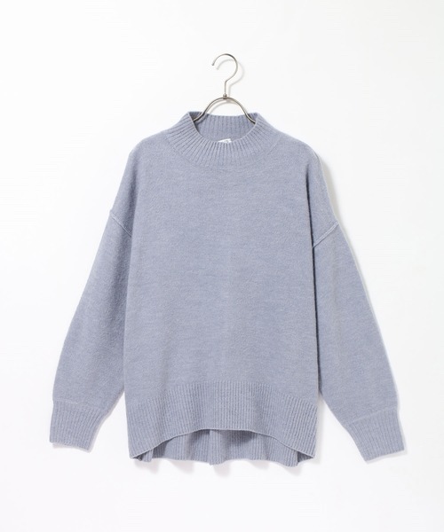 Honeys（ハニーズ）の「後スリットハイネック（ニット/セーター・レディース・アイボリー/杢グレー/ブラウン系その他/ベージュ系その他/グリーン系その他/ブルー系その他/ピンク系その他・LL/S/M/L）」の19枚目の写真