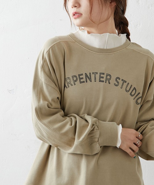 PUAL CE CIN（ピュアルセシン）の「シルケット風プリントロングスリーブ（Tシャツ/カットソー・レディース・ベージュ/グレー/グリーン/マスタード・FREE）」の2枚目の写真