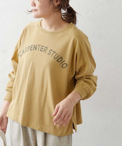 PUAL CE CIN（ピュアルセシン）の「シルケット風プリントロングスリーブ（Tシャツ/カットソー・レディース・ベージュ/グレー/グリーン/マスタード・FREE）」の4枚目の写真