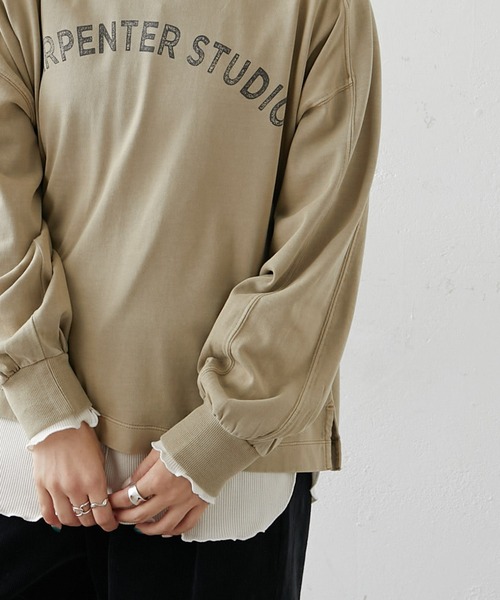 PUAL CE CIN（ピュアルセシン）の「シルケット風プリントロングスリーブ（Tシャツ/カットソー・レディース・ベージュ/グレー/グリーン/マスタード・FREE）」の8枚目の写真