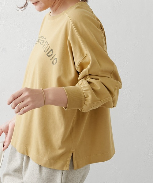 PUAL CE CIN（ピュアルセシン）の「シルケット風プリントロングスリーブ（Tシャツ/カットソー・レディース・ベージュ/グレー/グリーン/マスタード・FREE）」の12枚目の写真