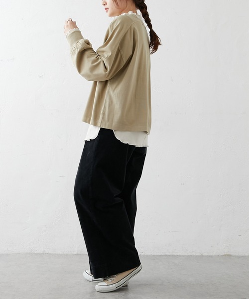 PUAL CE CIN（ピュアルセシン）の「シルケット風プリントロングスリーブ（Tシャツ/カットソー・レディース・ベージュ/グレー/グリーン/マスタード・FREE）」の14枚目の写真