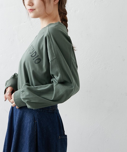 PUAL CE CIN（ピュアルセシン）の「シルケット風プリントロングスリーブ（Tシャツ/カットソー・レディース・ベージュ/グレー/グリーン/マスタード・FREE）」の15枚目の写真