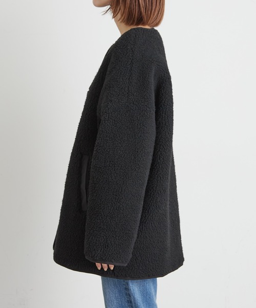 CIAOPANIC TYPY（チャオパニックティピー）の「【ZOZOTOWN限定】リバーシブル/ボアフリース×キルティングノーカラーコート（ノーカラーコート・レディース・アイボリー/ブラック/カーキ・ONE SIZE）」の16枚目の写真