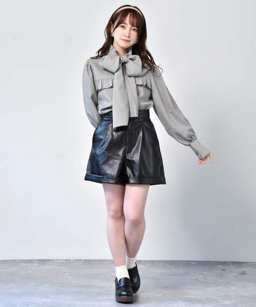 ems excite(エムズエキサイト)の「ボウタイBL(シャツ/ブラウス・レディース・ホワイト/ボルドー/ブラック系その他・FREE)」の6枚目の写真