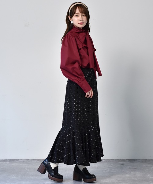 ems excite(エムズエキサイト)の「ボウタイBL(シャツ/ブラウス・レディース・ホワイト/ボルドー/ブラック系その他・FREE)」の8枚目の写真