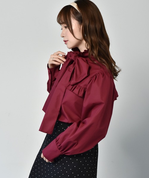 ems excite(エムズエキサイト)の「ボウタイBL(シャツ/ブラウス・レディース・ホワイト/ボルドー/ブラック系その他・FREE)」の17枚目の写真