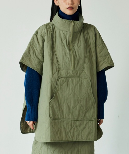 VACANCY（ヴァカンシー）の「ライトキルティング中綿ベスト（ダウンベスト・レディース・ブラック/カーキ/グレイッシュベージュ/ブルー・FREE）」の20枚目の写真