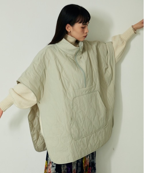 VACANCY（ヴァカンシー）の「ライトキルティング中綿ベスト（ダウンベスト・レディース・ブラック/カーキ/グレイッシュベージュ/ブルー・FREE）」の18枚目の写真