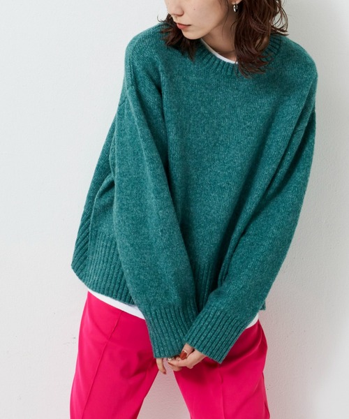 Auntie Rosa Holiday（アンティローザホリデー）の「クルーネックワイドシルエットプルオーバー（ニット/セーター・レディース・ホワイト/グレー/オレンジ/ブルー/グリーン・FREE）」の4枚目の写真