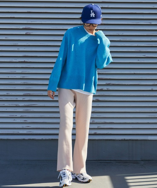 Auntie Rosa Holiday（アンティローザホリデー）の「クルーネックワイドシルエットプルオーバー（ニット/セーター・レディース・ホワイト/グレー/オレンジ/ブルー/グリーン・FREE）」の17枚目の写真