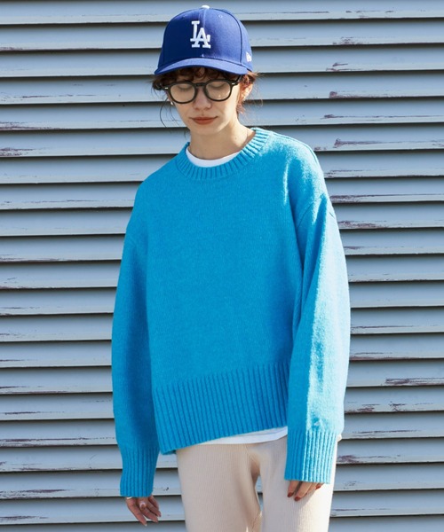 Auntie Rosa Holiday（アンティローザホリデー）の「クルーネックワイドシルエットプルオーバー（ニット/セーター・レディース・ホワイト/グレー/オレンジ/ブルー/グリーン・FREE）」の9枚目の写真