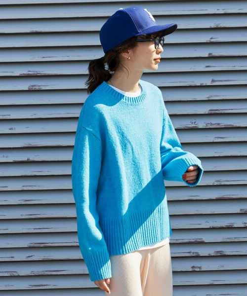 Auntie Rosa Holiday（アンティローザホリデー）の「クルーネックワイドシルエットプルオーバー（ニット/セーター・レディース・ホワイト/グレー/オレンジ/ブルー/グリーン・FREE）」の10枚目の写真