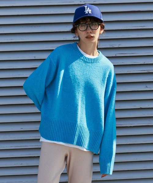 Auntie Rosa Holiday（アンティローザホリデー）の「クルーネックワイドシルエットプルオーバー（ニット/セーター・レディース・ホワイト/グレー/オレンジ/ブルー/グリーン・FREE）」の11枚目の写真