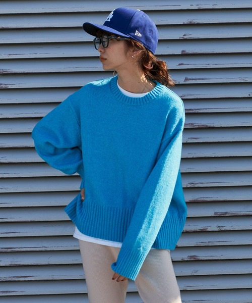 Auntie Rosa Holiday（アンティローザホリデー）の「クルーネックワイドシルエットプルオーバー（ニット/セーター・レディース・ホワイト/グレー/オレンジ/ブルー/グリーン・FREE）」の12枚目の写真