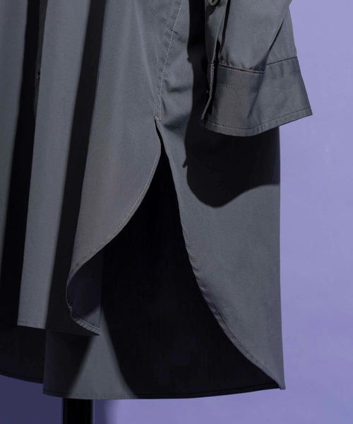 MAISON SPECIAL(メゾンスペシャル)の「《ユニセックスアイテム》THOMAS MASON/トーマスメイソン プライムオーバーレギュラーシャツコート【MAISON SPECIAL/メゾンスペシャル】(シャツ/ブラウス・メンズ・グレー/オフホワイト/ブラック・1/0/2)」の4枚目の写真