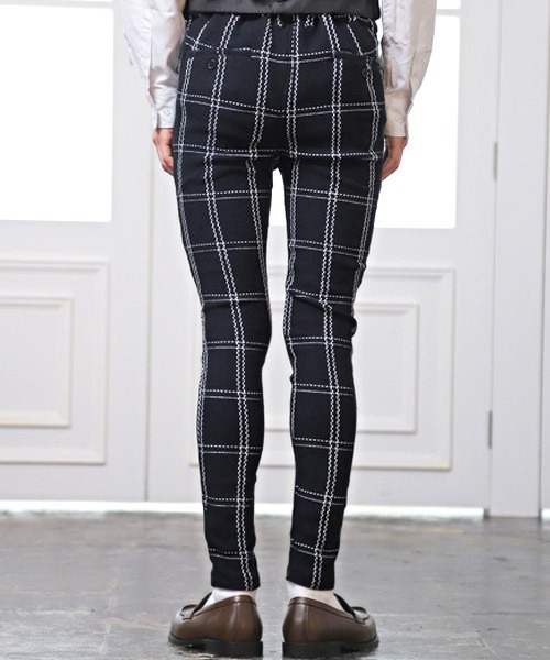 LUXSTYLE(ラグスタイル)の「ジャガードイージーチェックパンツ(その他パンツ・メンズ・ネイビー/ブラック×グレー・M/L/XL)」の11枚目の写真