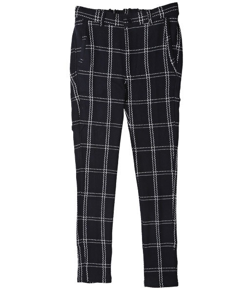 LUXSTYLE(ラグスタイル)の「ジャガードイージーチェックパンツ(その他パンツ・メンズ・ネイビー/ブラック×グレー・M/L/XL)」の5枚目の写真