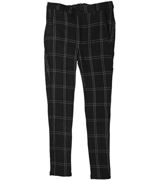 LUXSTYLE(ラグスタイル)の「ジャガードイージーチェックパンツ(その他パンツ・メンズ・ネイビー/ブラック×グレー・M/L/XL)」の3枚目の写真
