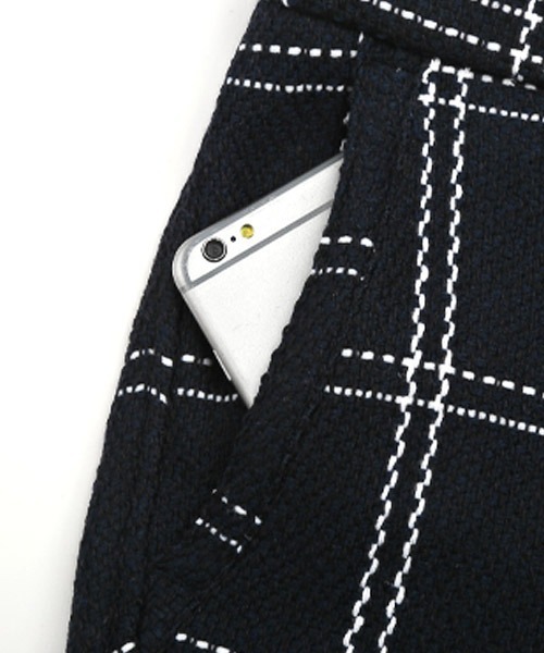 LUXSTYLE(ラグスタイル)の「ジャガードイージーチェックパンツ(その他パンツ・メンズ・ネイビー/ブラック×グレー・M/L/XL)」の16枚目の写真