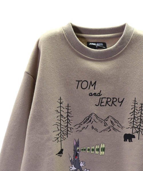 Tom&Jerry(トムアンドジェリー)の「TOM&JERRY×JUNK SOUL OUTDOOR / 山でビックリTOM プリントトレーナー (M4)(スウェット・キッズ・チャコールグレー/ベージュ系その他・160/100/110/120/130/150/140)」の7枚目の写真