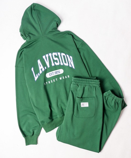 VISION STREET WEAR（ヴィジョンストリートウェア）の「VISION STREET WEAR 裏毛ZIPパーカー（パーカー・メンズ・チャコールグレー/ネイビー/グリーン/キナリ・LL/M/L）」の3枚目の写真