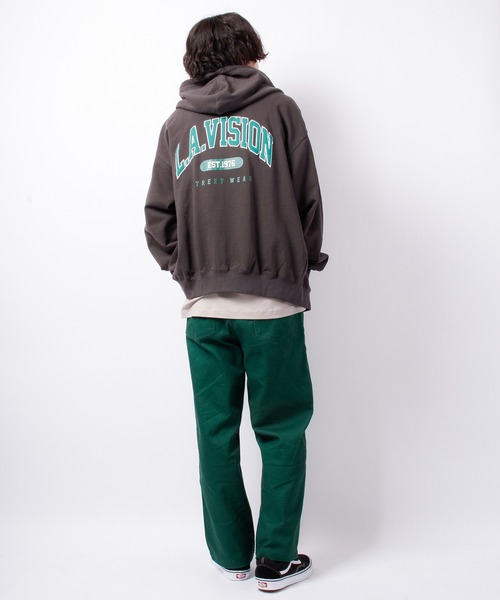 VISION STREET WEAR（ヴィジョンストリートウェア）の「VISION STREET WEAR 裏毛ZIPパーカー（パーカー・メンズ・チャコールグレー/ネイビー/グリーン/キナリ・LL/M/L）」の18枚目の写真