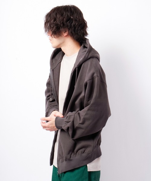 VISION STREET WEAR（ヴィジョンストリートウェア）の「VISION STREET WEAR 裏毛ZIPパーカー（パーカー・メンズ・チャコールグレー/ネイビー/グリーン/キナリ・LL/M/L）」の15枚目の写真