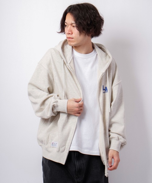 VISION STREET WEAR（ヴィジョンストリートウェア）の「VISION STREET WEAR 裏毛ZIPパーカー（パーカー・メンズ・チャコールグレー/ネイビー/グリーン/キナリ・LL/M/L）」の6枚目の写真
