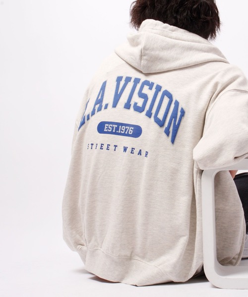 VISION STREET WEAR（ヴィジョンストリートウェア）の「VISION STREET WEAR 裏毛ZIPパーカー（パーカー・メンズ・チャコールグレー/ネイビー/グリーン/キナリ・LL/M/L）」の5枚目の写真