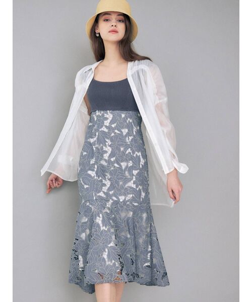 MERCURYDUO（マーキュリーデュオ）の「シアーギャザーシャツ（シャツ/ブラウス・レディース・ブラウン/オフホワイト/ライム・FREE）」の12枚目の写真