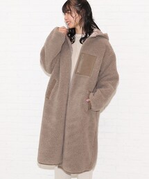 Cutie Blonde | フードボアロングコート(その他アウター)