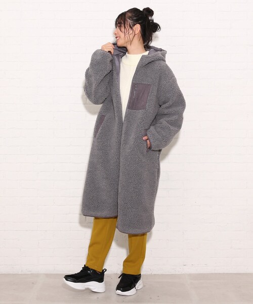 Cutie Blonde（キューティーブロンド）の「◆フードボアロングコート（その他アウター・レディース・アイボリー/グレー/ブラウン系その他・00）」の7枚目の写真