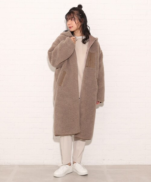 Cutie Blonde（キューティーブロンド）の「◆フードボアロングコート（その他アウター・レディース・アイボリー/グレー/ブラウン系その他・00）」の11枚目の写真